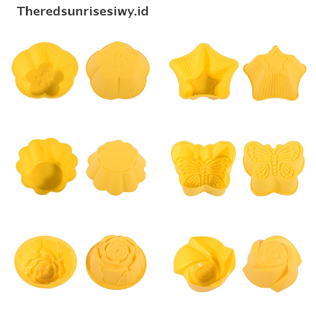 # Alat Rumah Tangga # 5 Pcs Cetakan Kue / Pudding / Jelly / Cookies Bentuk Kupu-Kupu Bahan Silikon