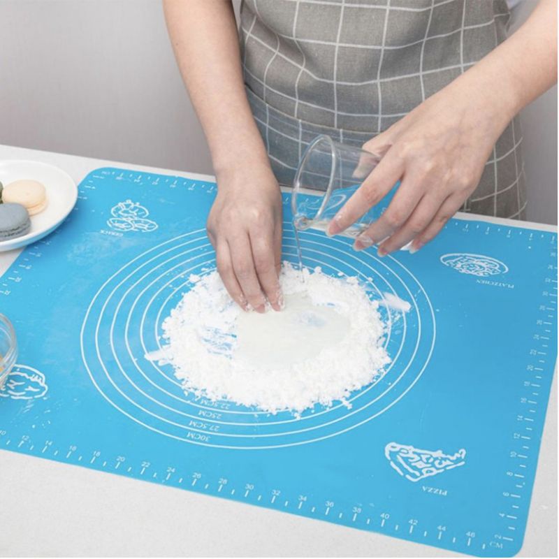 0Alas Adonan Kue Silikon 40x50Cm Anti Lengket Baking Mat Tatakan Giling Roti Donut