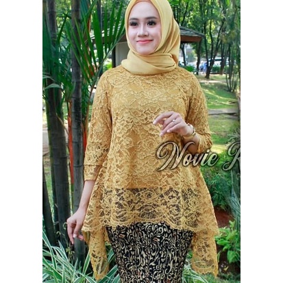 atasan kebaya brukat rinjani / kebaya / kebaya modern / kebaya pesta (hanya atasan) jumbo