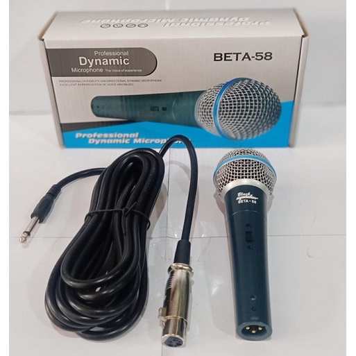 Dynamic Microphone BETA 58 Kabel Mic Profesional Dinamic BETA-58 Vocal Karaoke