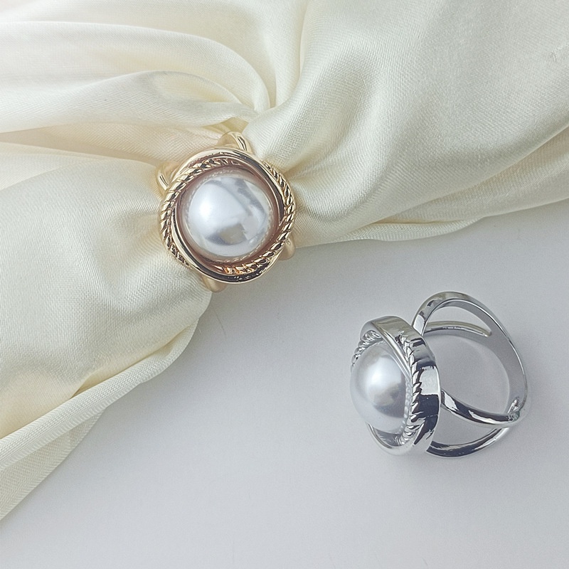 Bros Pin Mini Multifungsi Bentuk Kotak Hias Mutiara Aksesoris Scarf Wanita Muslimah