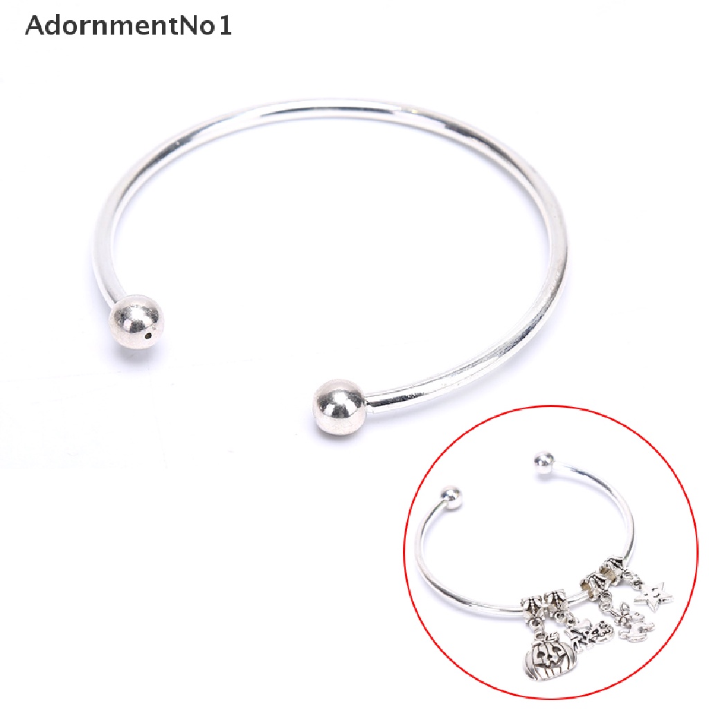 [AdornmentNo1] Fashion Silver Bracelet Women Base Bangle DIY Opening Bare Chain Jewelry Making [new]