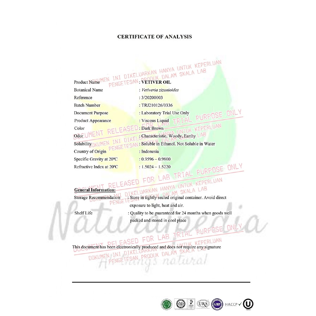 Pure Vetiver Essential Oil 30ml / Minyak Atsiri Esensial Akar Wangi Asli Murni