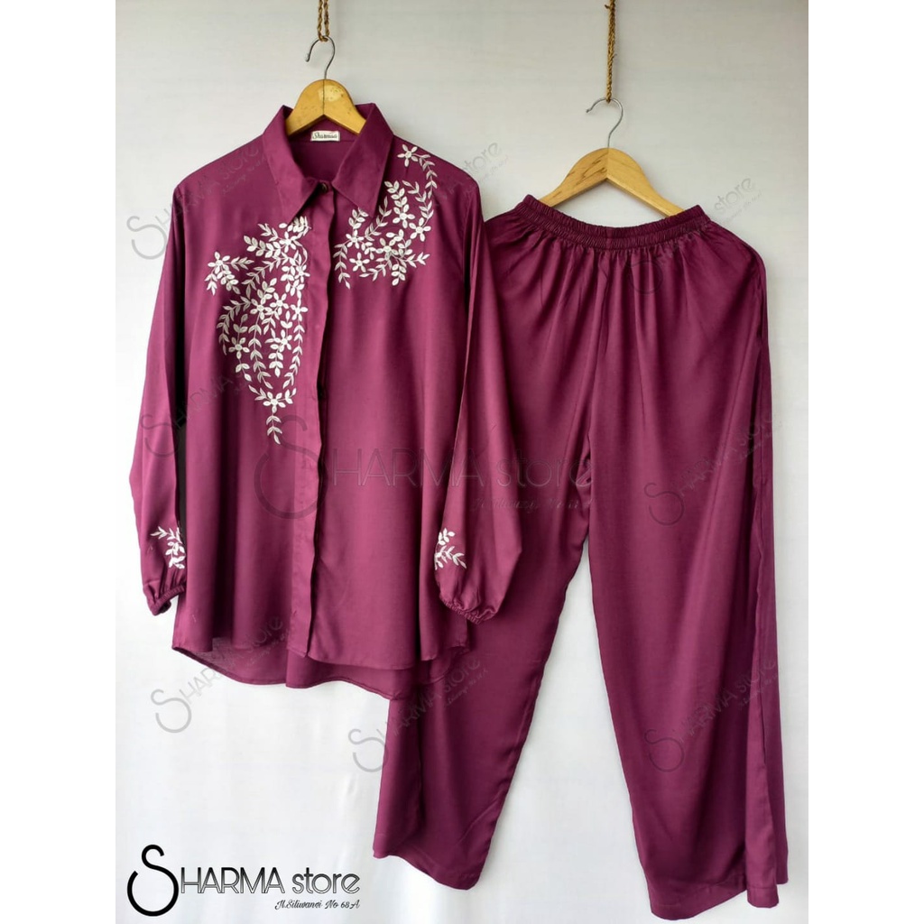 Oneset - Wanset bordir - Wanset setelan - Set - Oneset Sharmaa - Setelan - Pakaian wanita