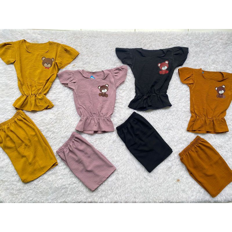 SETELAN CRINKLE ANAK PEREMPUAN SIZE 1-4 TAHUN / SETELAN BAJU CRINKLE ANAK PEREMPUAN / SETELAN CRINKL