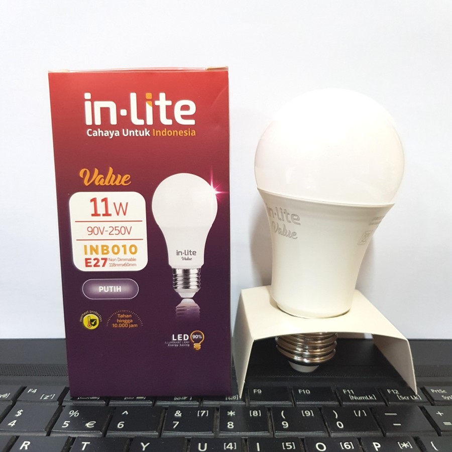 [PROMO] Lampu Led In-Lite Value 11Watt INB010 Nyala PUTIH