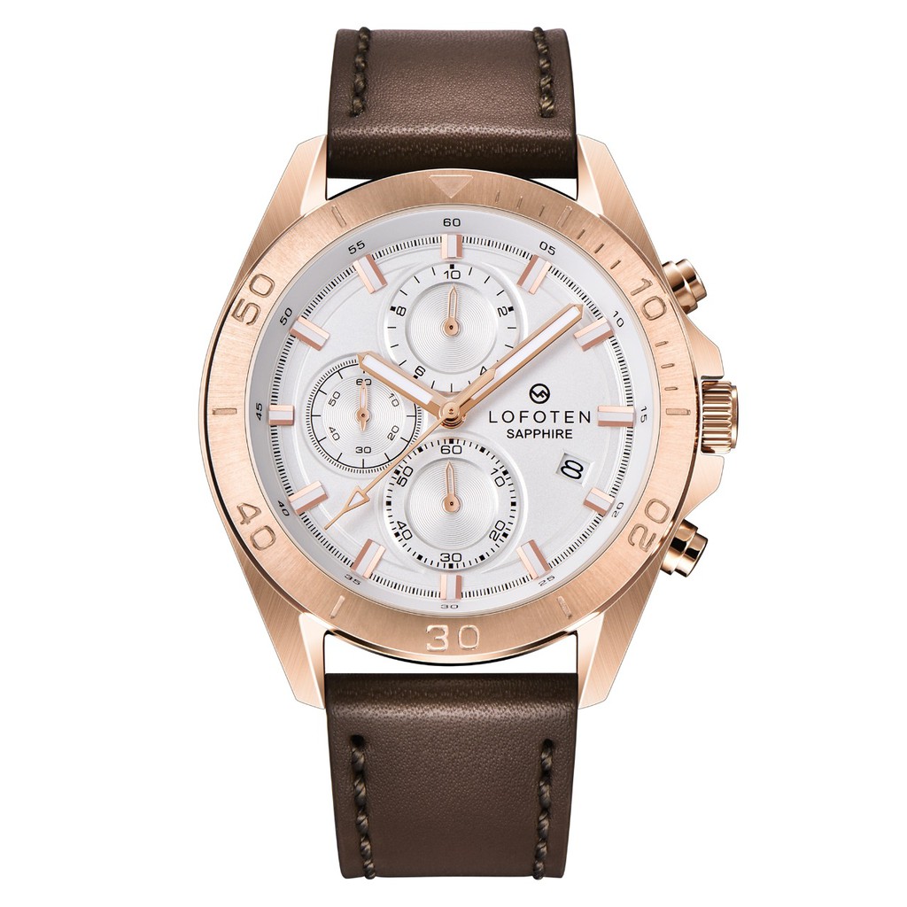 Jam Tangan Pria Original Lofoten F6504 Chronograph Aktif Tali Kulit Material Sapphire Original