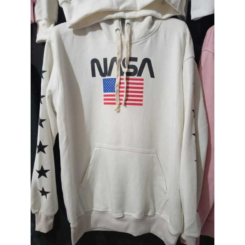 H&M NASA FLAG Cream Hoodie Original