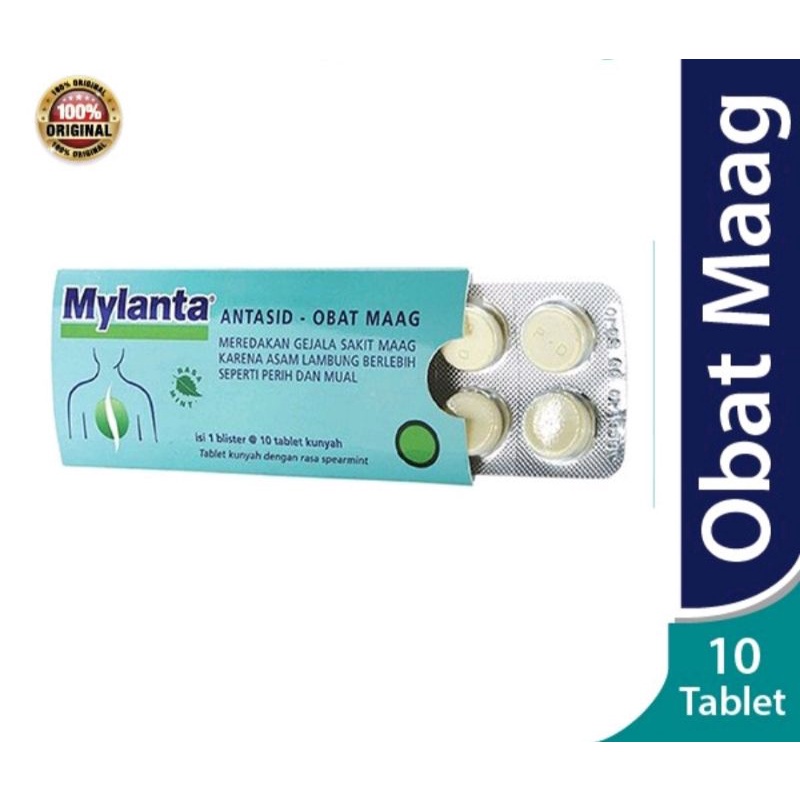 Mylanta tablet 1 srtip isi 10 tablet, Obat Maag, Obat Lambung,Asam Lambung,