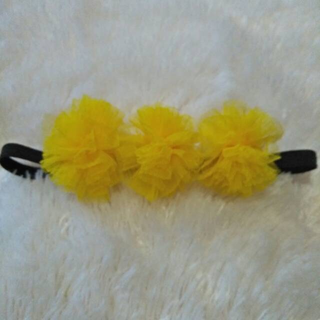 Bandana pompom kuning