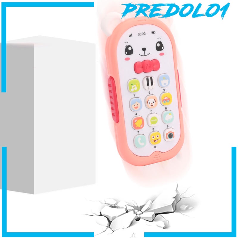(Predolo1) Mainan Telepon Kartun Elektronik Warna Pink Untuk Hadiah Natal Bayi