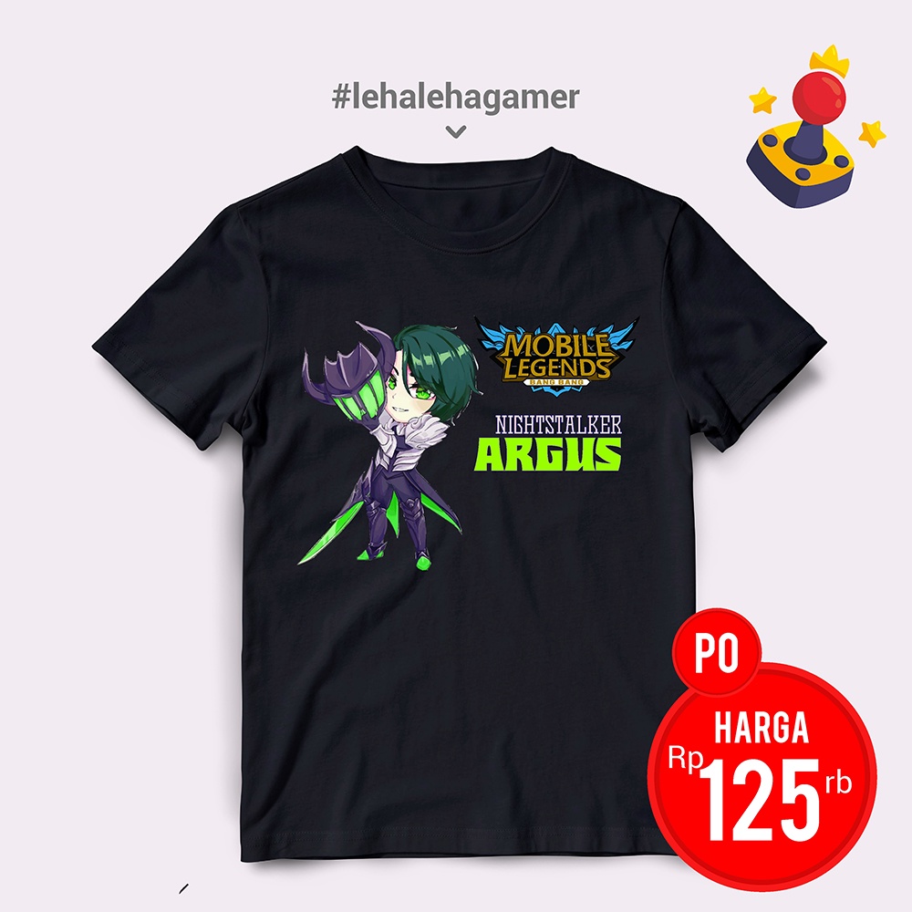 Kaos Mobile Legend / Kaos ML /  Kaos Gaming / Baju Mobile Legend - ARGUS - Sablon DTF - Bahan Katun