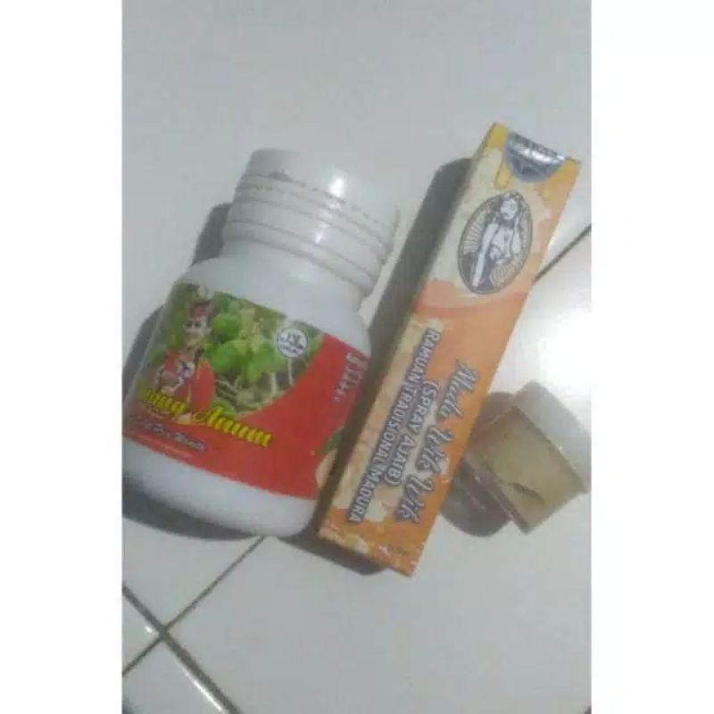 pil pinang dayak + madu spray + jamu oles