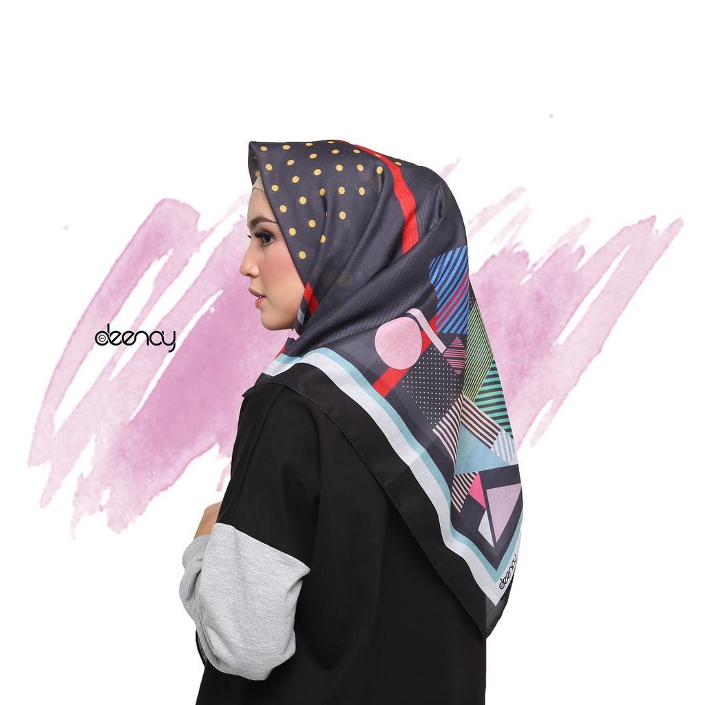 Kerudung Deenay Franca Ori / Jilbab Segi Empat Voal Motif Hijab Printing Ultrafine