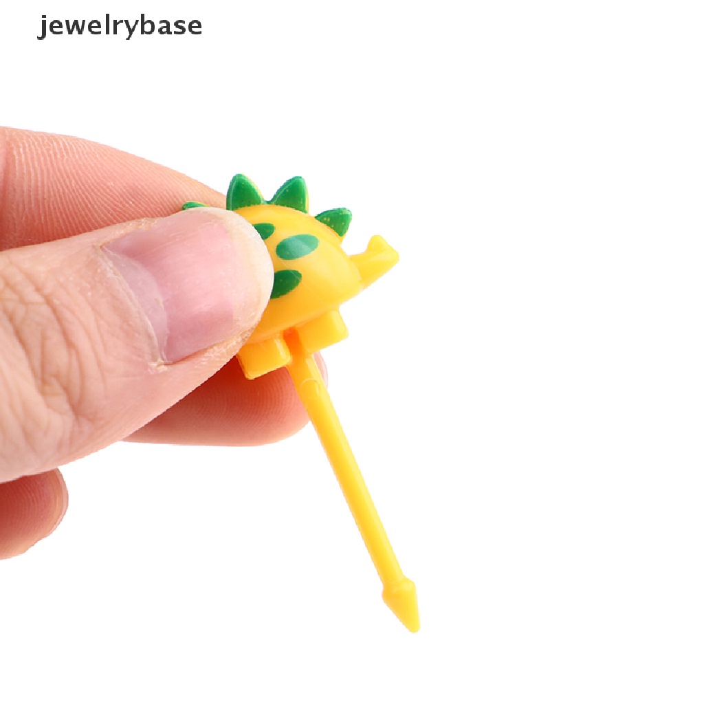 6 Pcs / set Garpu Buah Mini Desain Kartun Hewan Dinosaurus Untuk Anak