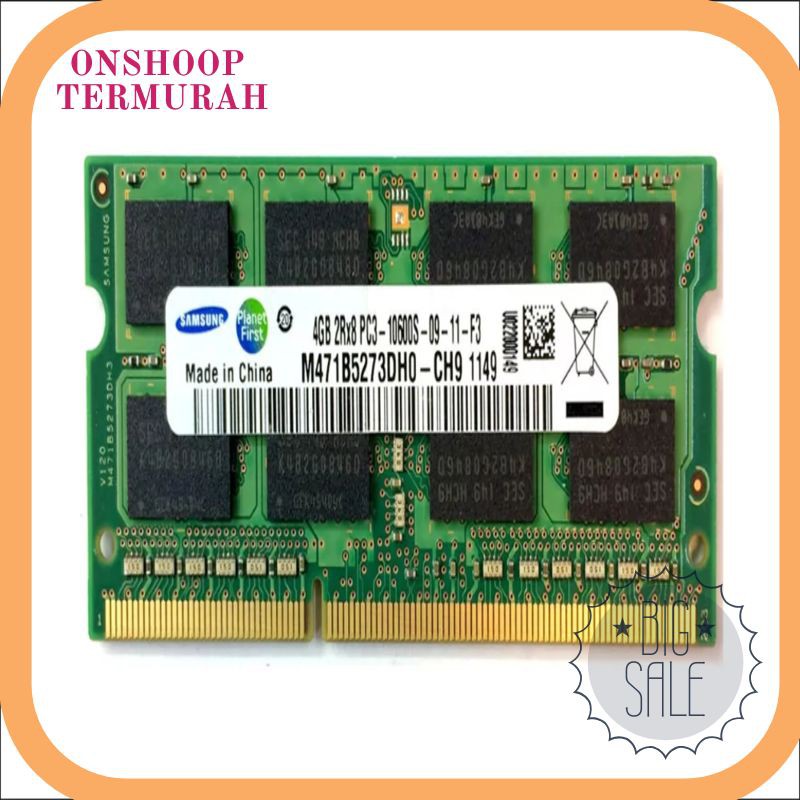 Termurah Ram laptop samsung SODIMM 4GB PC3L DDR3 DDR3-1333L 4G sodim Terlaris
