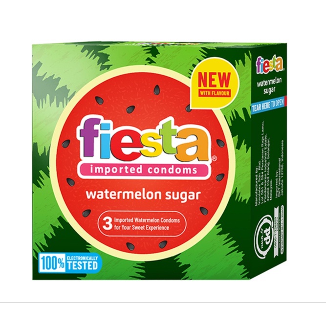(NCS) PRIVASI TERJAMIN Condom Kondom NEW Fiesta Baru Fiesta Black Coffee dan Watermelon/ Fiesta Kopi / Fiesta Semangka