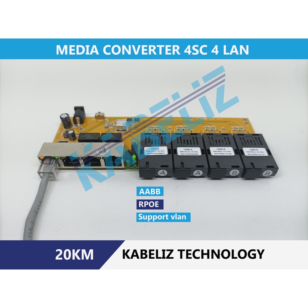 KONVERTER 4FO 4LAN CONVERTER 4SC 4LAN 4F4E 4SC 4RJ45 BOARD 4 FO 4 RJ45