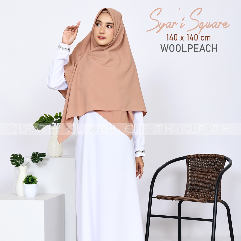 Jilbab Segiempat Wolfis 140 x 140 Khimar / Jilbab Segi empat Jumbo