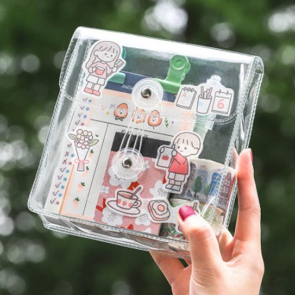 

KIANDAA PO0002 File Bag Transparan Pouch Serba Guna Bahan PVC Tempat Pensil Transparan Aesthetic KIANDA