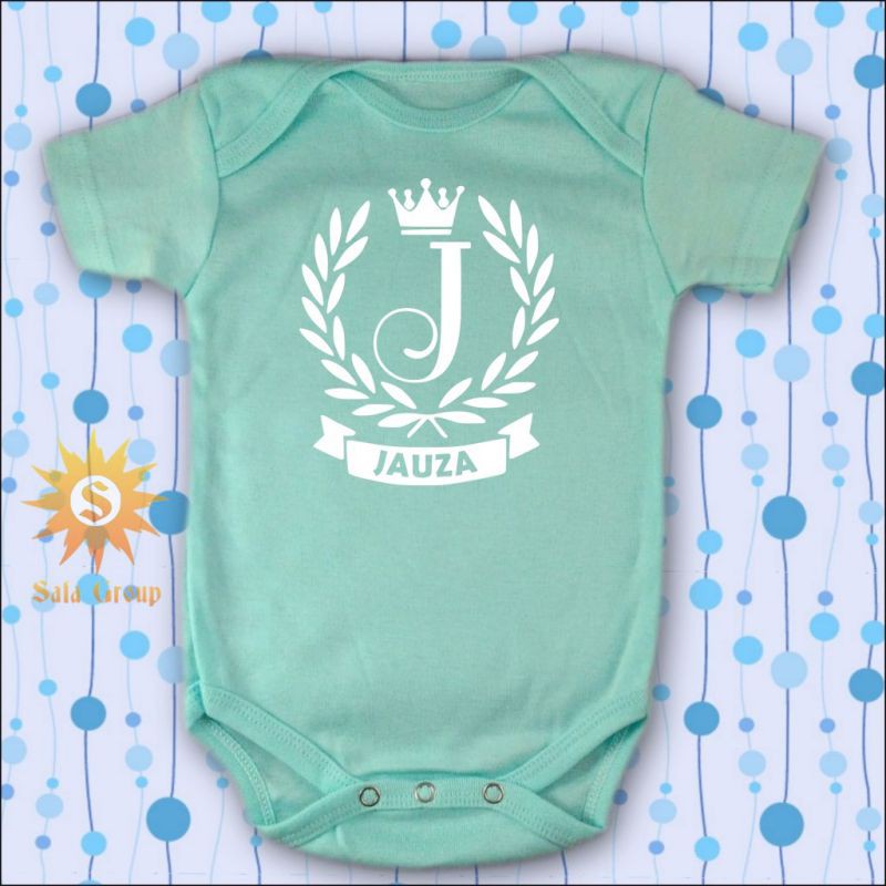 SafaShop Custom Baju Bayi - Inisial J - dark