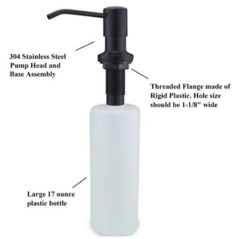 Soap dispenser hitam single kitchen sink / Tempat sabun cair