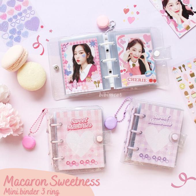 

BAYAR COD Macaron Mini Binder Glitter 3 Ring / Binder Photocard Polaroid TERBARU Kode 985