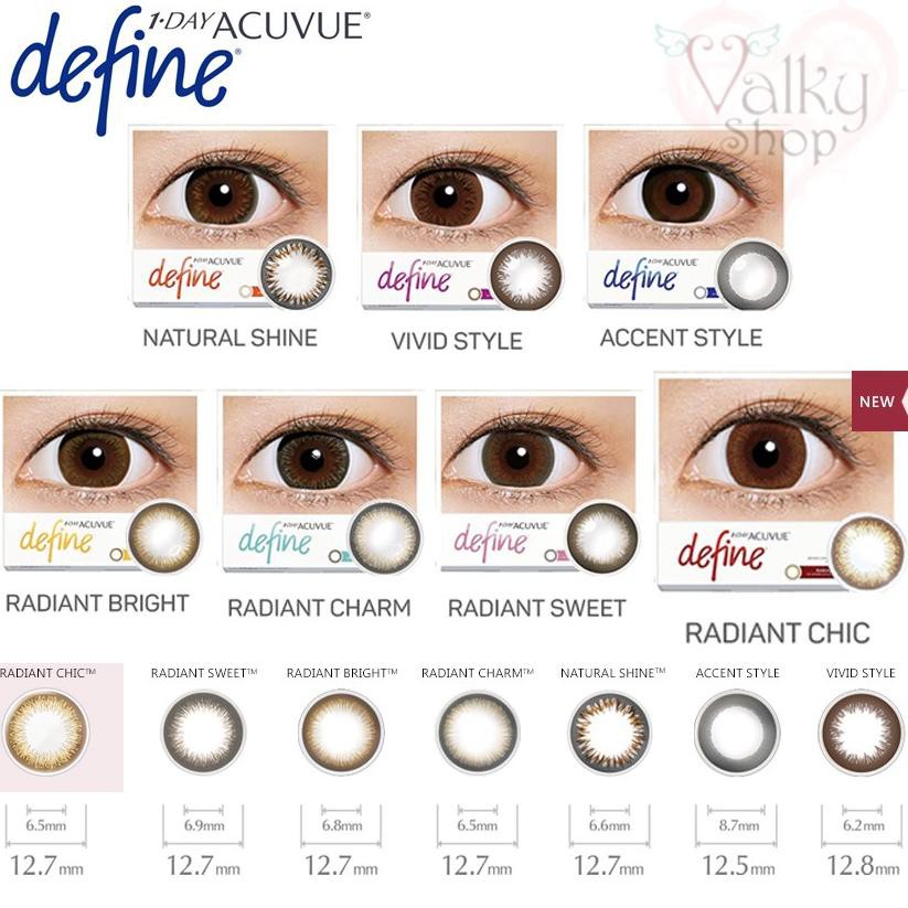 Ready ACUVUE DEFINE 1 PASANG 1 DAY Natural Shine Vivid Style Accent Radiant Bright Charm Sweet Chic 