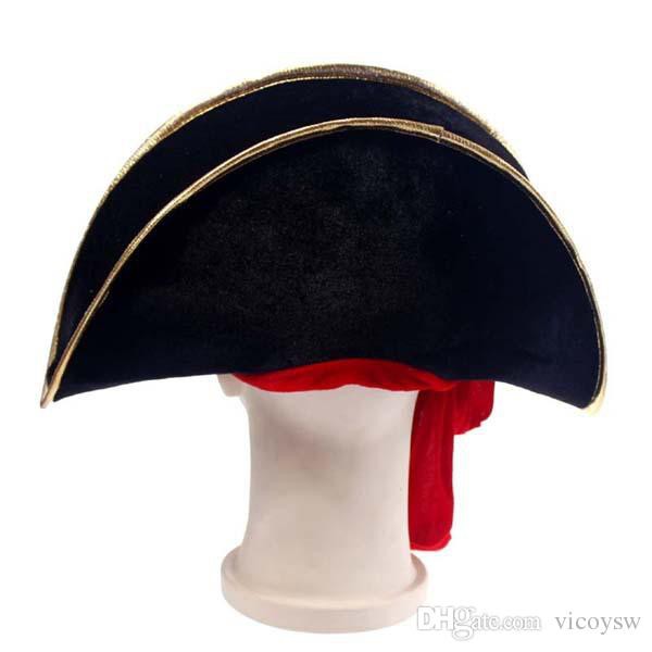 topi bajak laut gepeng pita merah PIRATE HAT