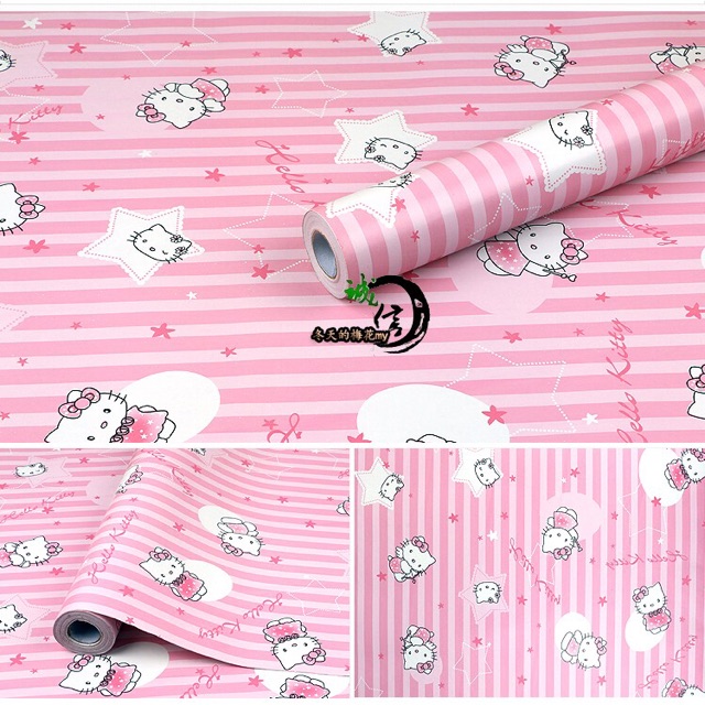 Wallpaper Dinding / Wallpaper Sticker Hello Kitty Garis