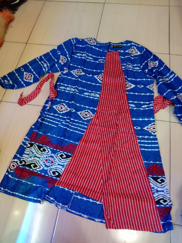 Tunik Kombi Salur Faresa Atasan Batik Kerja Modern Kasual Elegan