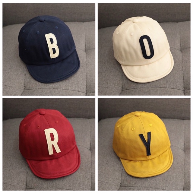 Topi Baseball Motif Tulisan Warna Polos untuk Anak Laki-laki / Perempuan BORY