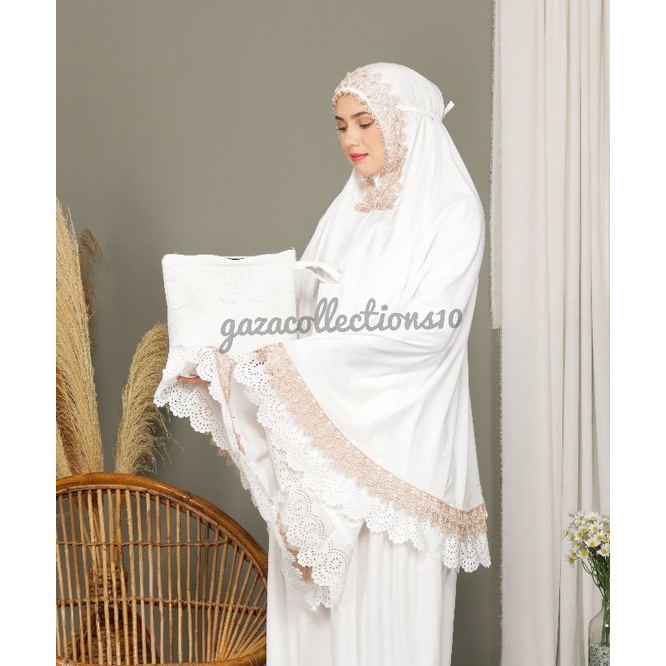 Mukena Dewasa Daily gazacollections10 Rempel Lasercut Renda Mewah Jumbo Traveling Cantik