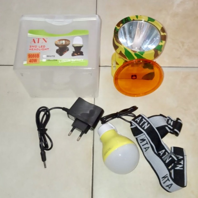 Headlight Senter Kepala ATN 40W Cahaya Putih ATN-9088B