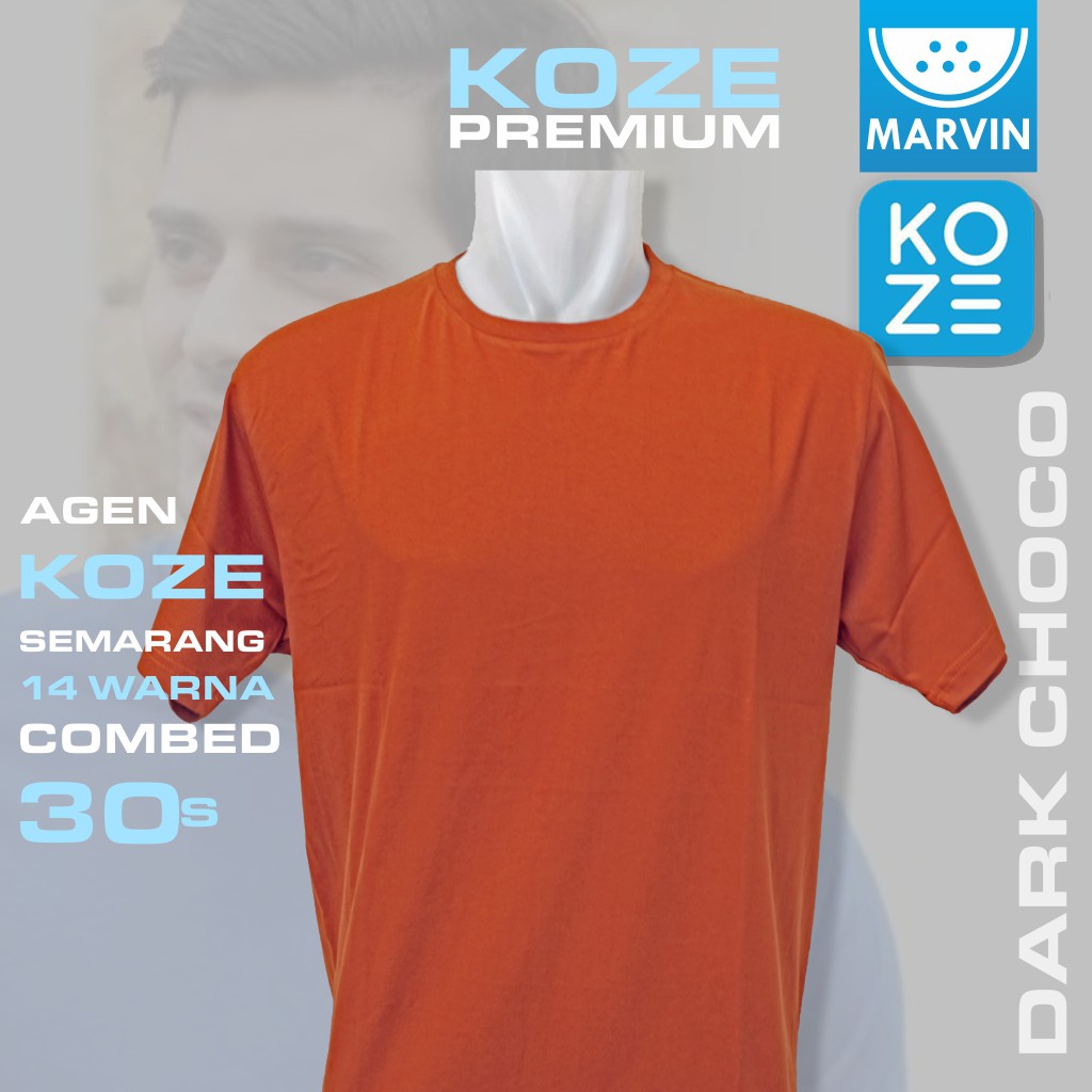 Kaos lengan pendek polos coklat tua koze 30s tshirt premium dark choco bisa custom sablon satuan pod