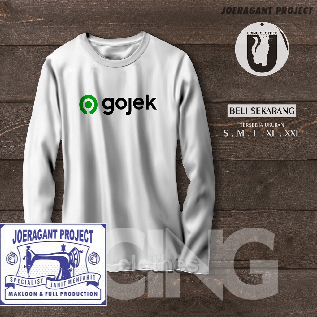 Kaos Baju Gojek Logo Lengan Panjang Kaos Perusahaan -JP