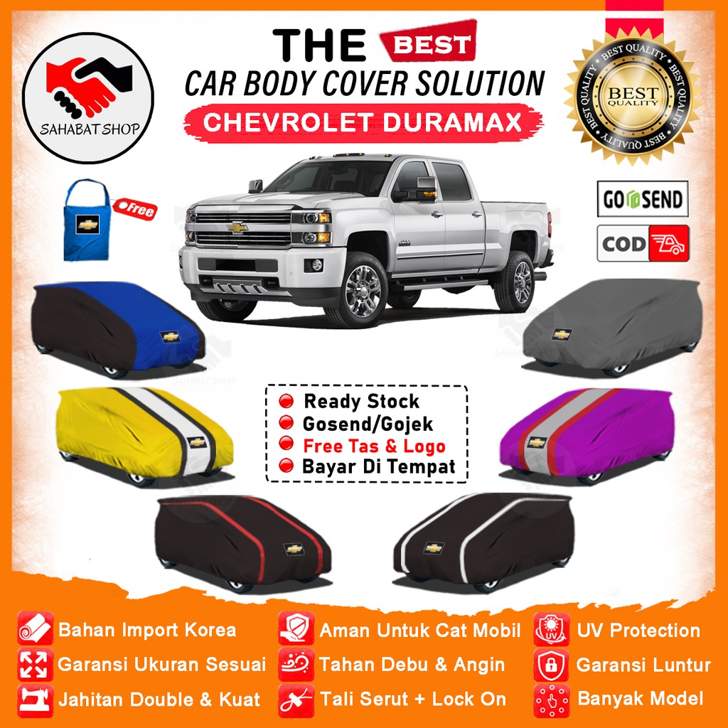 Sahabat Body Cover Mobil Duramax / Sarung Penutup Chevrolet Duramax Outdoor / Selimut Mantel Tutup Pelindung Kerudung Jas Mantol Pembungkus Terpal Tutupan Kelambu Kerodong Bungkus Mobil Duramax Waterproof Anti Air Model Orange