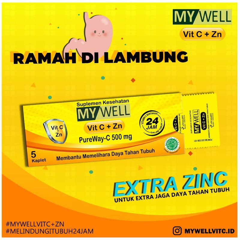 my well pureway 500mg (1 amplop isi 5 tablet) - vitamin c 500 mg