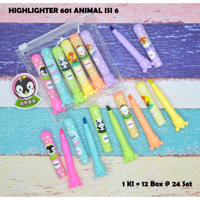 

Stabilo mini dompet set isi 6 motif animal satuan