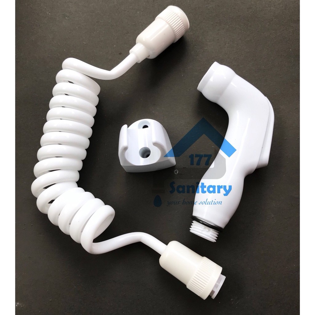Paket Shower Cebok Minimalis Putih 9908W &amp; Kran Double DB27- Jet Shower washer Toilet Closet  Kloset
