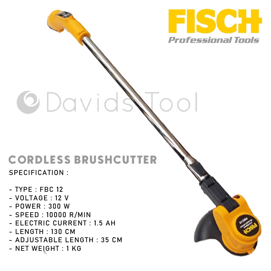 Mesin Potong Rumput Baterai Brushcutter Elektrik Cordless Fisch FBC12