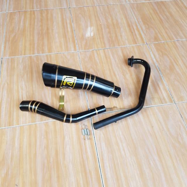 KNALPOT R9 H2 SATRIA FU 150 RCB BLACK DOV TERBARU