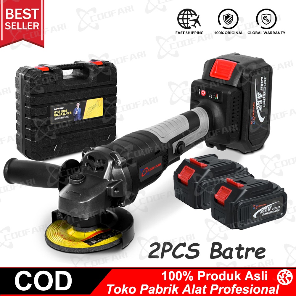 2 Baterai Alat Mesin Angle Gerinda Baterai Cordless Brushless Grinder modern 21V