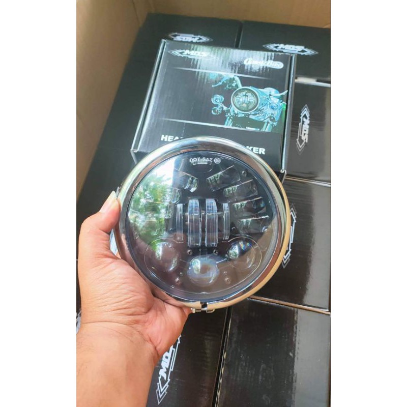 lampu daymaker led 16 set batok jute crom kw / lampu daymaker 16led