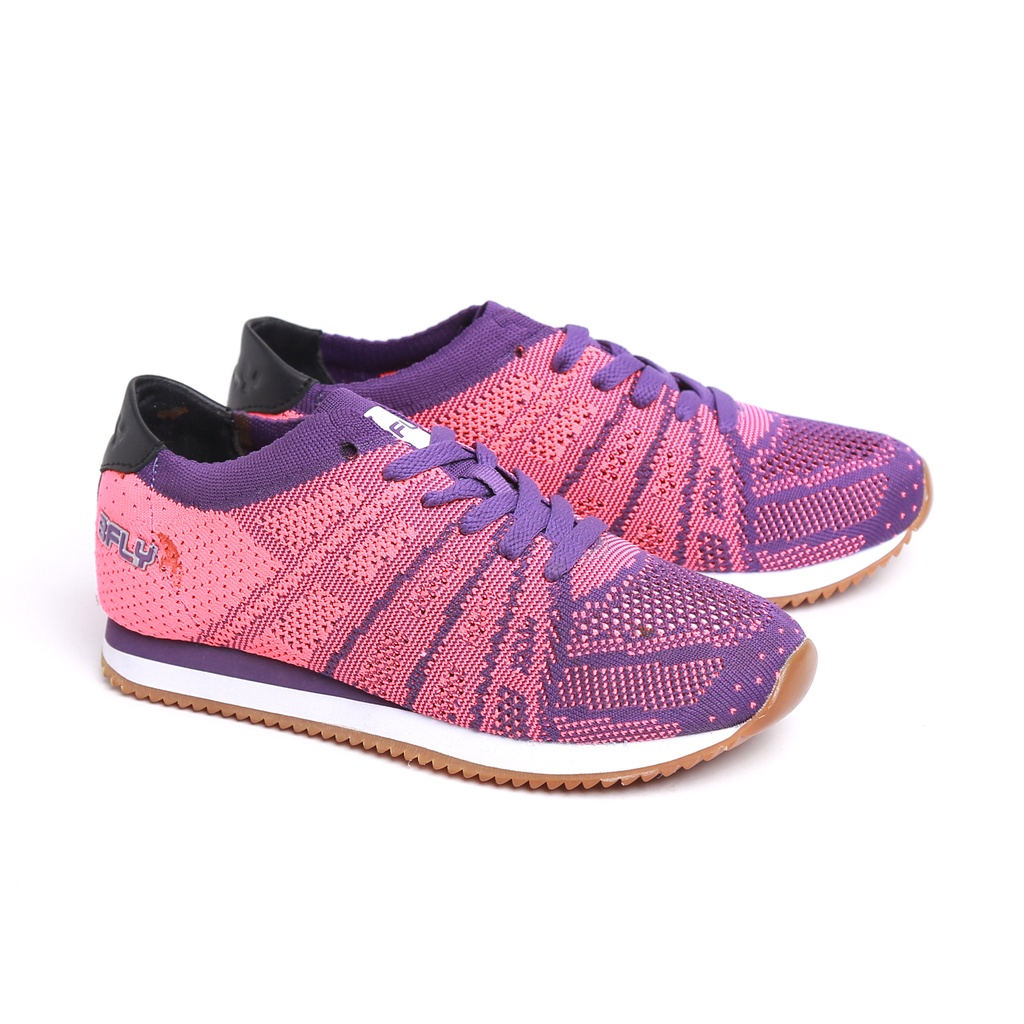 BFLY Sepatu Sneakers Wanita Casual Sporty Knit JAZZ HOT PINK/PURPLE