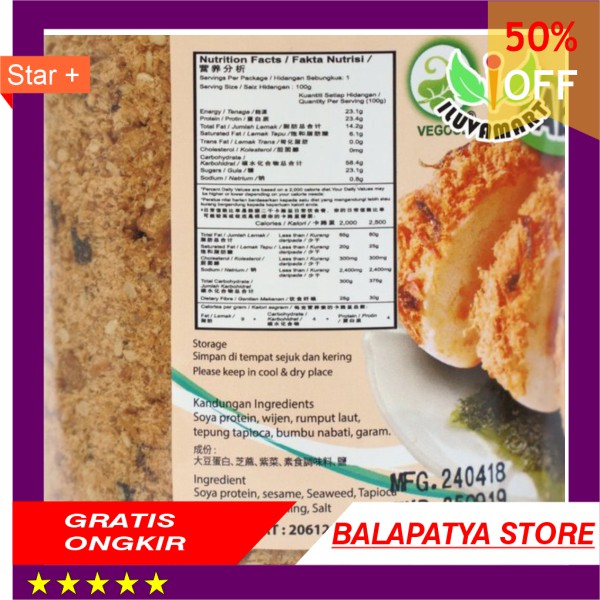 

TERLARIS !!! Vegood Abon Nabati Vegan - Vegetarian - kemasan toples