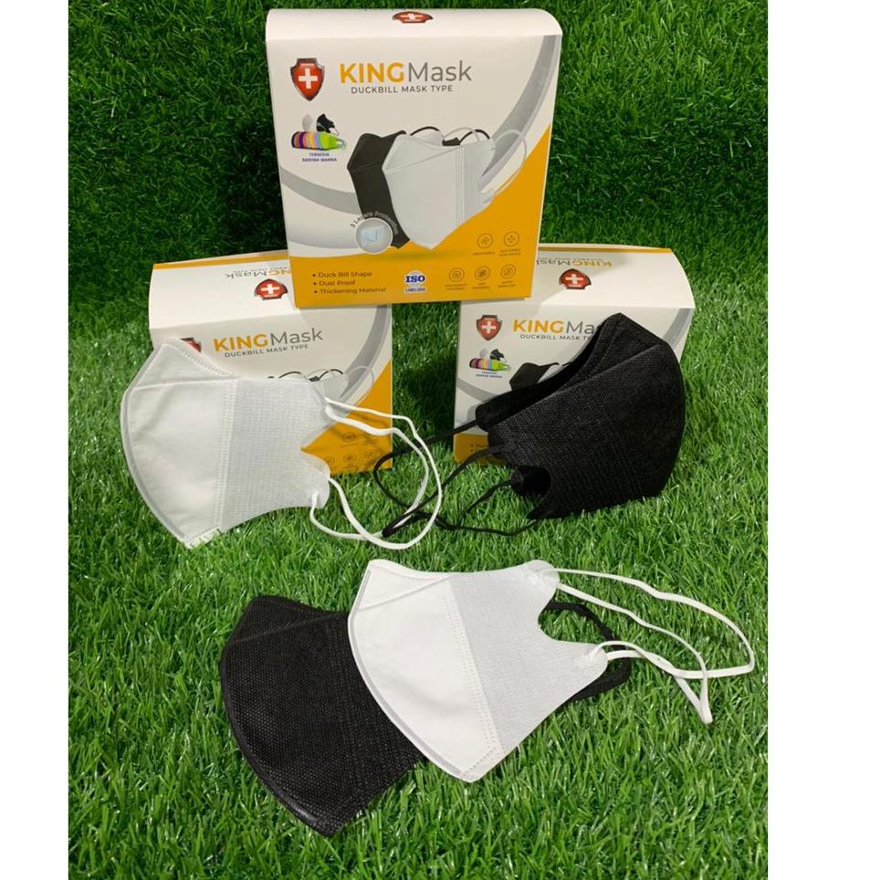[SKU : NKH8P] Masker Duckbill Garis KING MASK / KINGMASK HIJAB Headloop Mirip SENSI 1 Box 25 Pcs