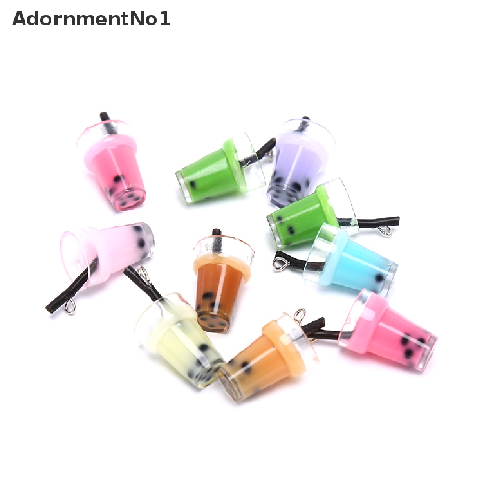 (AdornmentNo1) 10pcs / Set Charm Resin Bentuk Milk Tea Untuk DIY Perhiasan / Anting