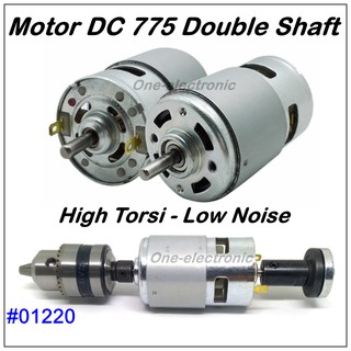 Motor Dinamo DC 775 Motor Double AS Lengkap Kepala Bor