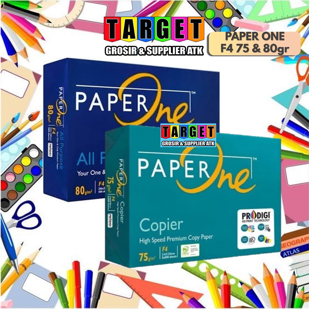 

Kertas Print Fotocopy PAPER ONE KERTAS HVS F4 FOLIO / KERTAS PAPERONE 75gr 80gr gram